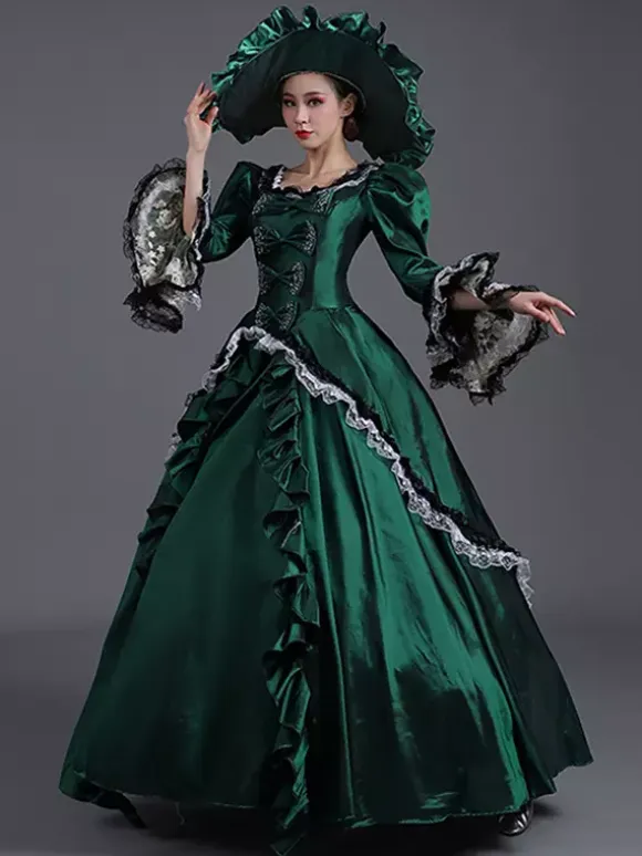 Women's 1800s Retro Rococo Dress Masked Party Ball Gown Victorian Costume Dress