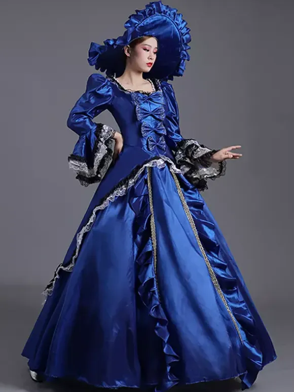 Women's 1800s Retro Rococo Dress Masked Party Ball Gown Victorian Costume Dress
