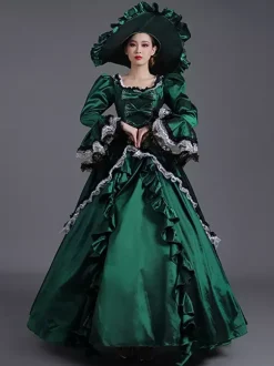 Women's 1800s Retro Rococo Dress Masked Party Ball Gown Victorian Costume Dress