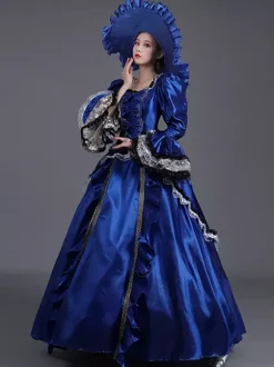 Women's 1800s Retro Rococo Dress Masked Party Ball Gown Victorian Costume Dress