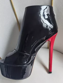 Women's Sexy Shoes Peep Toe Platform Buckle Detail Sky High Stripper Shoes