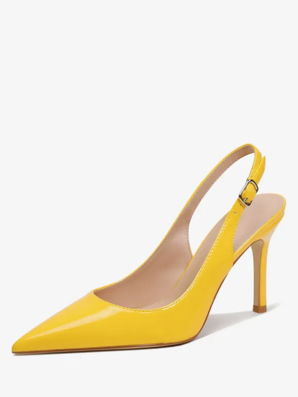 Women's Slingback Heels Buttons Stiletto Heel Pumps