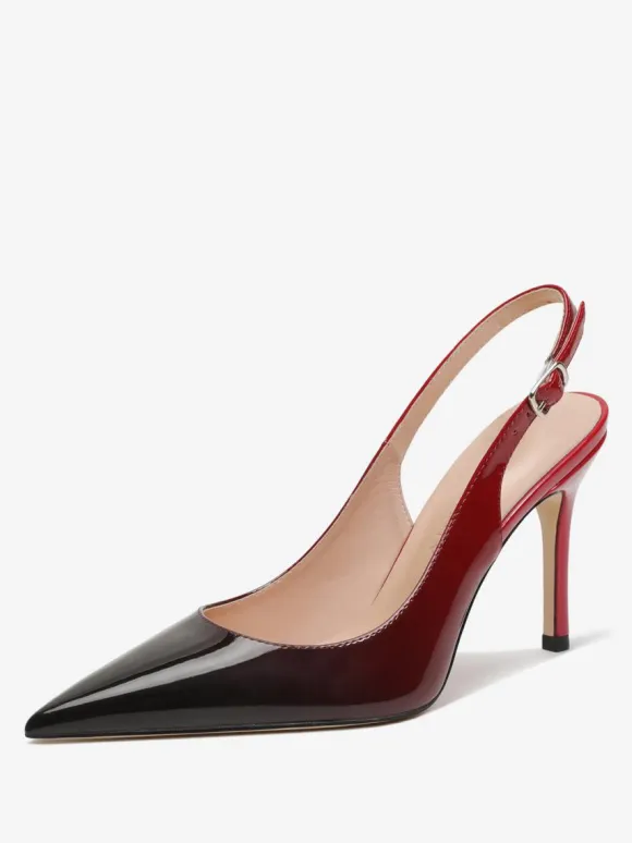 Women's Slingback Heels Buttons Stiletto Heel Pumps