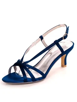 Women's Straps Slingback Kitten Heel Bridal Sandals