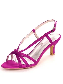Women's Straps Slingback Kitten Heel Bridal Sandals