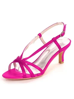 Women's Straps Slingback Kitten Heel Bridal Sandals