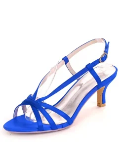 Women's Straps Slingback Kitten Heel Bridal Sandals