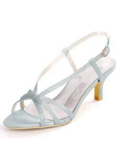 Women's Straps Slingback Kitten Heel Bridal Sandals