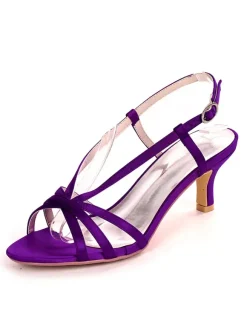 Women's Straps Slingback Kitten Heel Bridal Sandals