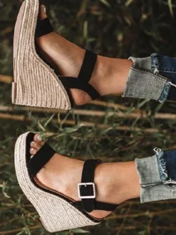 Women's Terry Wedge Sandals Espadrille Sandals