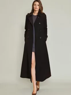 Women's Trench Coat Practical Turndown Collar Buttons Full Length Coat