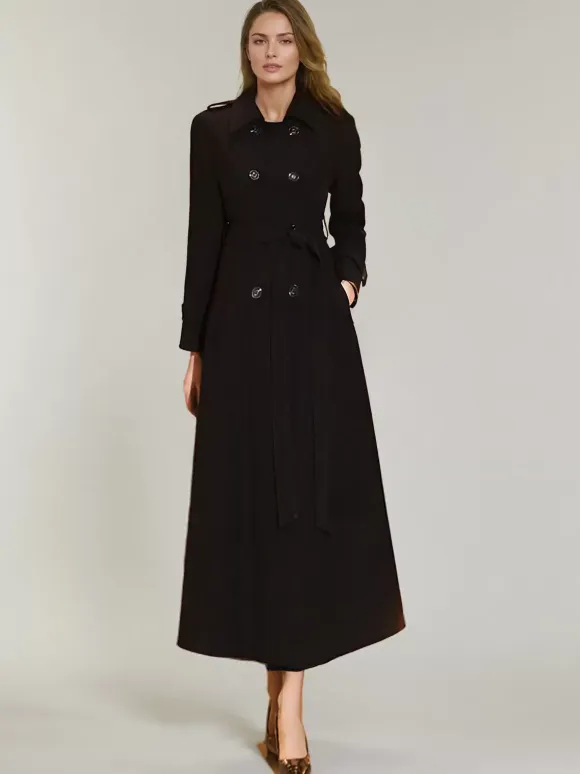 Women's Trench Coat Practical Turndown Collar Buttons Full Length Coat