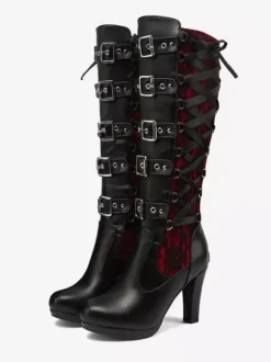 Women's Vintage Boots Chunky Heel Knee-High Boots