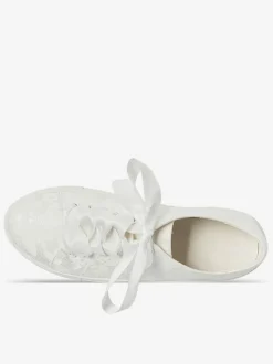 Women's Wedding Shoes Canvas Round Toe Flat Bridal Sneaker Shoes