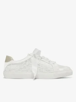 Women's Wedding Shoes Canvas Round Toe Flat Bridal Sneaker Shoes