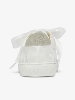 Women's Wedding Shoes Canvas Round Toe Flat Bridal Sneaker Shoes