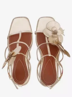 Women's Wedge Sandals Platform Open Toe Flowers Detail Sandal Shoes