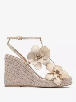 Women's Wedge Sandals Platform Open Toe Flowers Detail Sandal Shoes