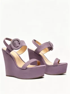 Women's Wedge Sandals Platform Open Toe Buckle Detail Sandal Shoes