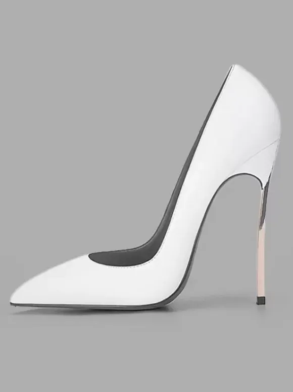 Women's White Basic High Heels Pointed Toe Stiletto heel Pumps