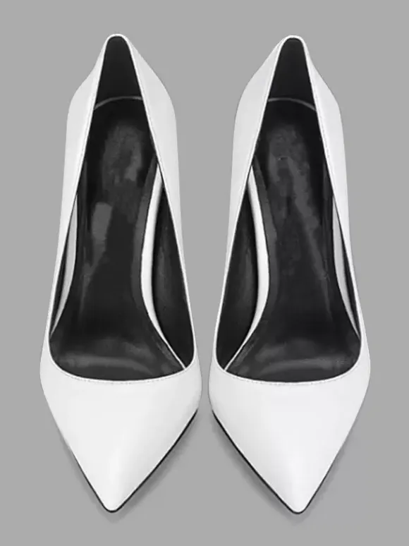 Women's White Basic High Heels Pointed Toe Stiletto heel Pumps