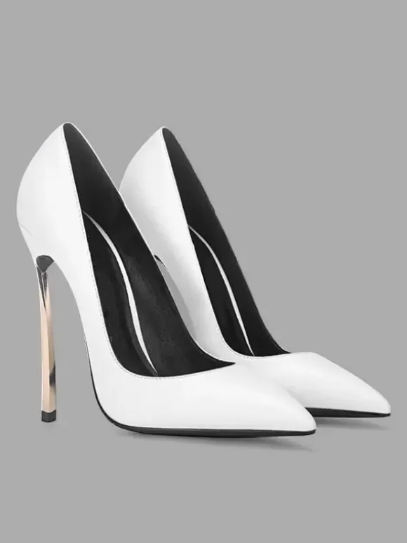 Women's White Basic High Heels Pointed Toe Stiletto heel Pumps