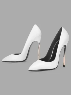 Women's White Basic High Heels Pointed Toe Stiletto heel Pumps