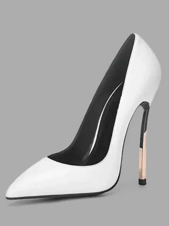 Women's White Basic High Heels Pointed Toe Stiletto heel Pumps