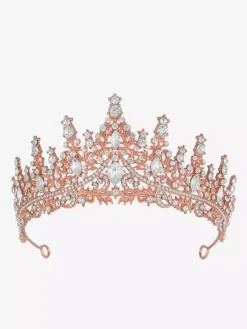 Womens Alloy Tiaras Queen Princess Crystal Synthetic Gemstones Vintage Crown