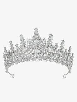 Womens Alloy Tiaras Queen Princess Crystal Synthetic Gemstones Vintage Crown