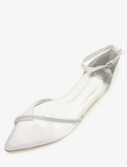 Women's Ankle Strap Flat Wedding Shoes