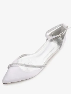 Women's Ankle Strap Flat Wedding Shoes