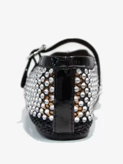 Women's Ballet Flats Mesh Rhinestones Round Toe Mary Jane Ballerina Flat Prom Shoes