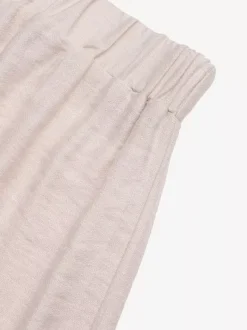 Women's Beige Elastic Waist Shorts With Black Wavy Trim Casual High Waisted Loose Summer Shorts