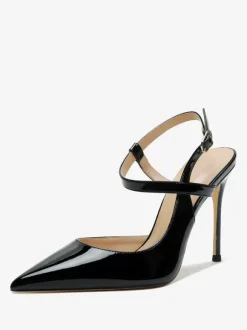 Women's Black Heels Pointed Toe Slingback High Heel Pumps