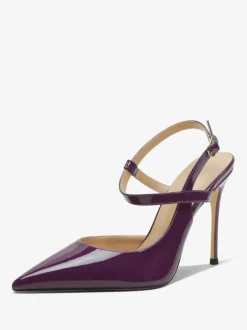 Women's Black Heels Pointed Toe Slingback High Heel Pumps