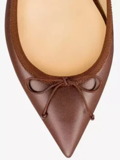Women's Bows Pointed Toe PU Leather Ballet Flats In
