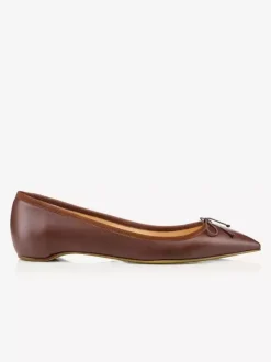 Women's Bows Pointed Toe PU Leather Ballet Flats In