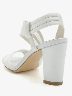 Women's Bridal Shoes Embroidered Lace Peep Toe Chunky Heel Bridal Shoes