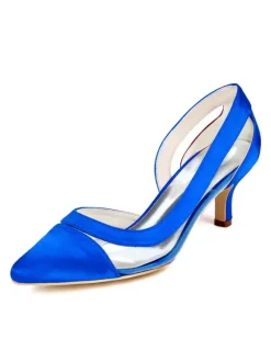 Women's Bridal Shoes Kitten Heel Pointed Toe Clear Pumps