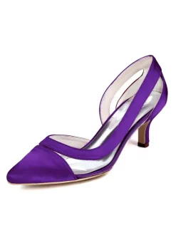 Women's Bridal Shoes Kitten Heel Pointed Toe Clear Pumps