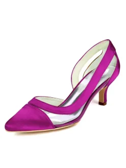 Women's Bridal Shoes Kitten Heel Pointed Toe Clear Pumps