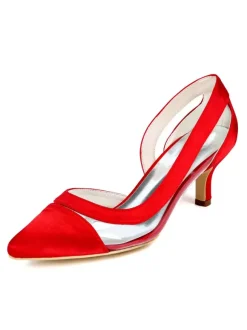 Women's Bridal Shoes Kitten Heel Pointed Toe Clear Pumps