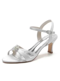 Women's Bridal Shoes Rhinestones Chunky Heel Sandals