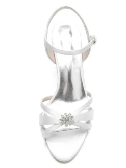 Women's Bridal Shoes Rhinestones Chunky Heel Sandals