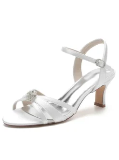 Women's Bridal Shoes Rhinestones Chunky Heel Sandals