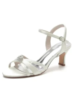 Women's Bridal Shoes Rhinestones Chunky Heel Sandals