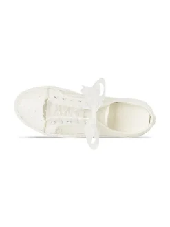 Women's Bridal Sneaker Shoes Metal Details Lace Round Toe Flat Wedding Shoes