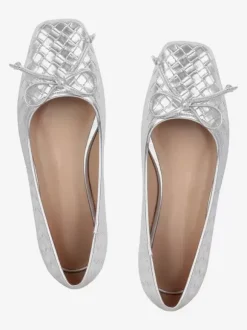 Women's Buckle Square Toe PU Leather Ballet Flats