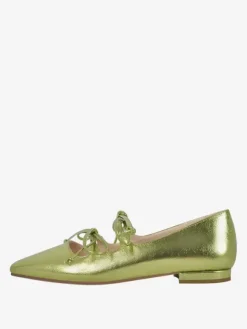 Women's Buckle Square Toe PU Leather Ballet Flats In